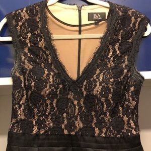 Black lace and satin dress